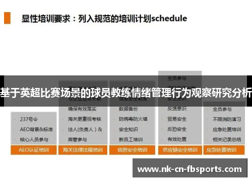 基于英超比赛场景的球员教练情绪管理行为观察研究分析 基于英超比赛场景的球员教练情绪管理行为观察研究分析